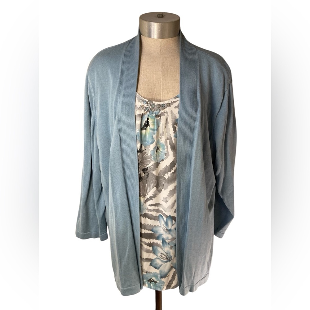 Alfred Dunner 2 in 1 Sweater Cardigan. Size 2X